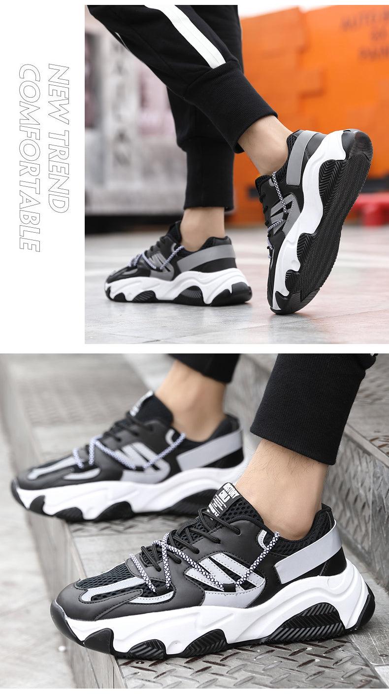 New Casual Men's Sports Shoes Fashion Wear-Resistant Mesh Breathable Basketball Sport Shoes Lace-up Comfortable Shock Cushioning Running Gym Sports Walkking Non Slip Sneakers