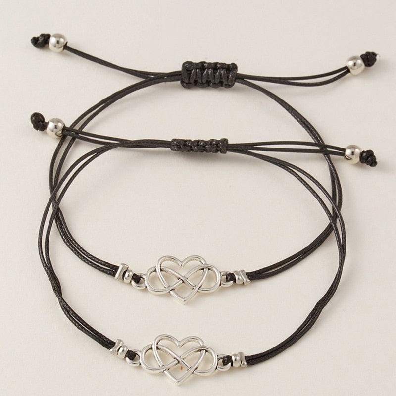 New Charm Paired Bracelet For Friendship Couples 2pcs/set Volcanic Stone Bracelet Bead Bangles Women Man Friendship Couples Bracelets For Women Girls Love Charm Set Distance Promise Matching Bracelets