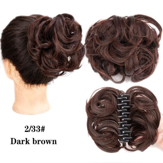 New Claw Chignon Curly Hair Bands Messy Bun Hairpieces for Women Scrunchy Natural Fake False Hair Heat Resistant Fiber Black Clip in Hair Extension For Volumized Hair Buns For Girls