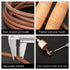 New Cowhide Leather Rope Universal Metal Bearing Speed Rope Skipping Adjust Bearing Wooden Handle Adjustable Skipping Jumping Ropes With 360-Degree Bearing And Pure Wood Handles For Gym Home Fitness