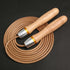 New Cowhide Leather Rope Universal Metal Bearing Speed Rope Skipping Adjust Bearing Wooden Handle Adjustable Skipping Jumping Ropes With 360-Degree Bearing And Pure Wood Handles For Gym Home Fitness