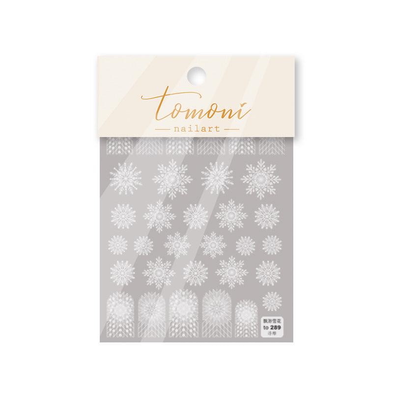 New Craft Nail Stickers Japanese 5d Nails Sticker Three-dimensional Snowflake Nail art Stickers Decals Decoration Decals Snowflakes Elk Bear Christmas Xmas Stickers Snowflakes Nail Water Decals Christmas White Snow Transfer Sticker Decoration Slider