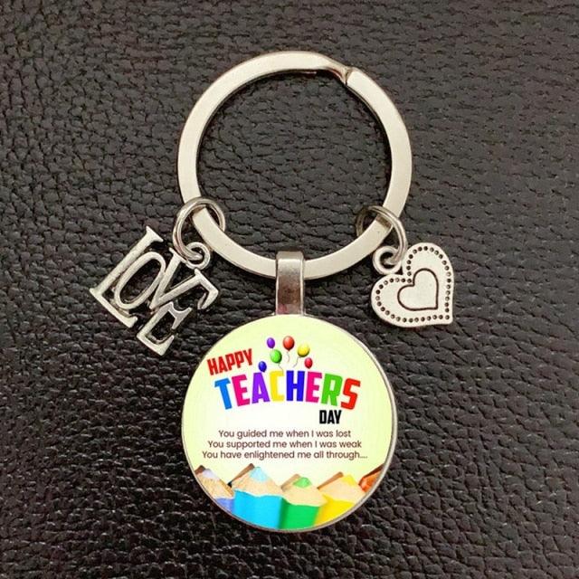 New Creative Teacher's Day Keychain Teacher Appreciation Keychain Ladies Crystal Pendant Keychain Quality Keychain Thank you Teachers' Day Keychain Gifts for Christmas Valentines Day Birthday Teacher Appreciation Women Men