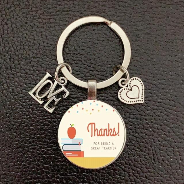 New Creative Teacher's Day Keychain Teacher Appreciation Keychain Ladies Crystal Pendant Keychain Quality Keychain Thank you Teachers' Day Keychain Gifts for Christmas Valentines Day Birthday Teacher Appreciation Women Men