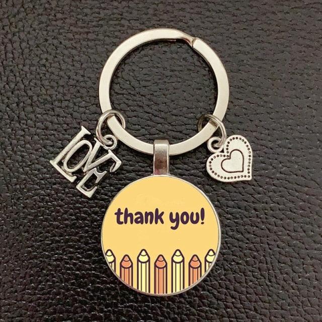 New Creative Teacher's Day Keychain Teacher Appreciation Keychain Ladies Crystal Pendant Keychain Quality Keychain Thank you Teachers' Day Keychain Gifts for Christmas Valentines Day Birthday Teacher Appreciation Women Men