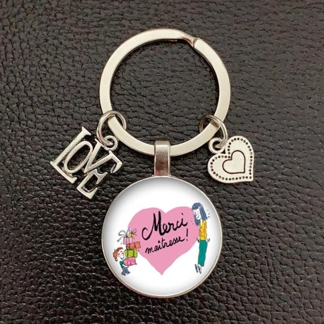 New Creative Teacher's Day Keychain Teacher Appreciation Keychain Ladies Crystal Pendant Keychain Quality Keychain Thank you Teachers' Day Keychain Gifts for Christmas Valentines Day Birthday Teacher Appreciation Women Men