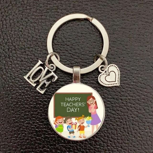 New Creative Teacher's Day Keychain Teacher Appreciation Keychain Ladies Crystal Pendant Keychain Quality Keychain Thank you Teachers' Day Keychain Gifts for Christmas Valentines Day Birthday Teacher Appreciation Women Men