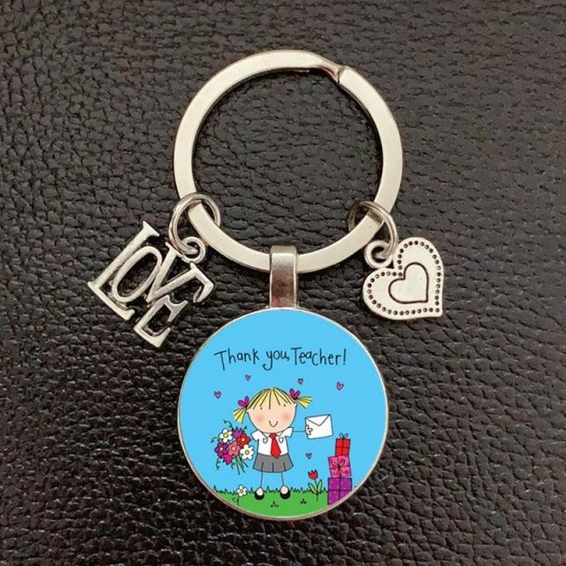 New Creative Teacher's Day Keychain Teacher Appreciation Keychain Ladies Crystal Pendant Keychain Quality Keychain Thank you Teachers' Day Keychain Gifts for Christmas Valentines Day Birthday Teacher Appreciation Women Men