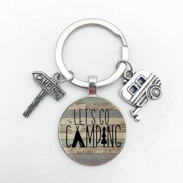 New Cute Camper Wagon Camper Gift Keyring Trailer Jewelry Trailer Keychain Adventure Awaits Trailer Key Chain Forest Scene Camping Voyage Keychains  I Love Camping Keychain Trailer Keychain Vacation Travel Memorial Gift