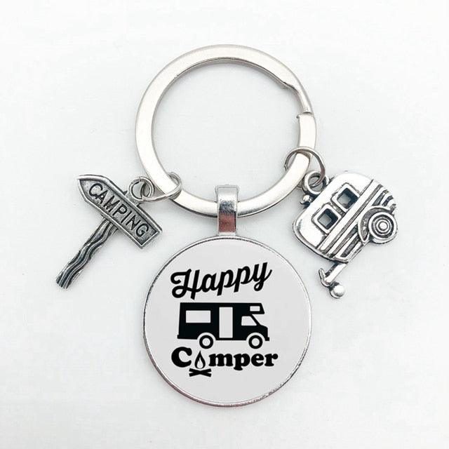 New Cute Camper Wagon Camper Gift Keyring Trailer Jewelry Trailer Keychain Adventure Awaits Trailer Key Chain Forest Scene Camping Voyage Keychains  I Love Camping Keychain Trailer Keychain Vacation Travel Memorial Gift