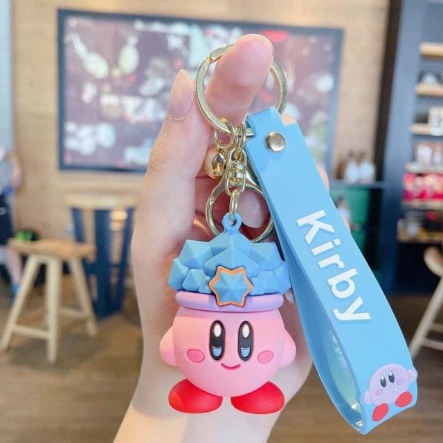 New Cute Fashion Character Kawaii Special Pink Kirby Star Keychain Adventure Animal Pendant Silica Gel Keychain Bag Car Dolls Kids Toys for Girls Boys Teen Kids