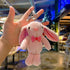 New Cute Long Ear Bunny Rabbit Bow Tie Plush Keychain Plush Bunny Rabbit Stuffed Animals Keychains Charms Ornaments Pendants Cartoon Bag Chain Toys For Boys Girls Gift 17*13cm