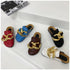 New Design Gold Chain Women Slipper Closed Toe Slip On Mules Shoes Round Toe Low Heels Casual Slides Flat Sandals Slip On Slide Sandals Elegant Heels Slides Slippers