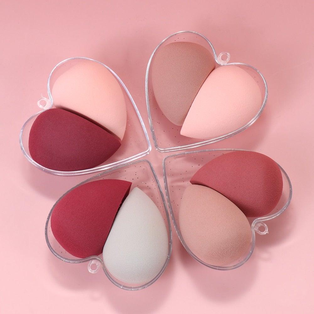 New Different Sizes Makeup Sponge Cosmetic Puff Sponge Powder Blush Beauty Tools With Storage Box Luxury Soft Design For Womens