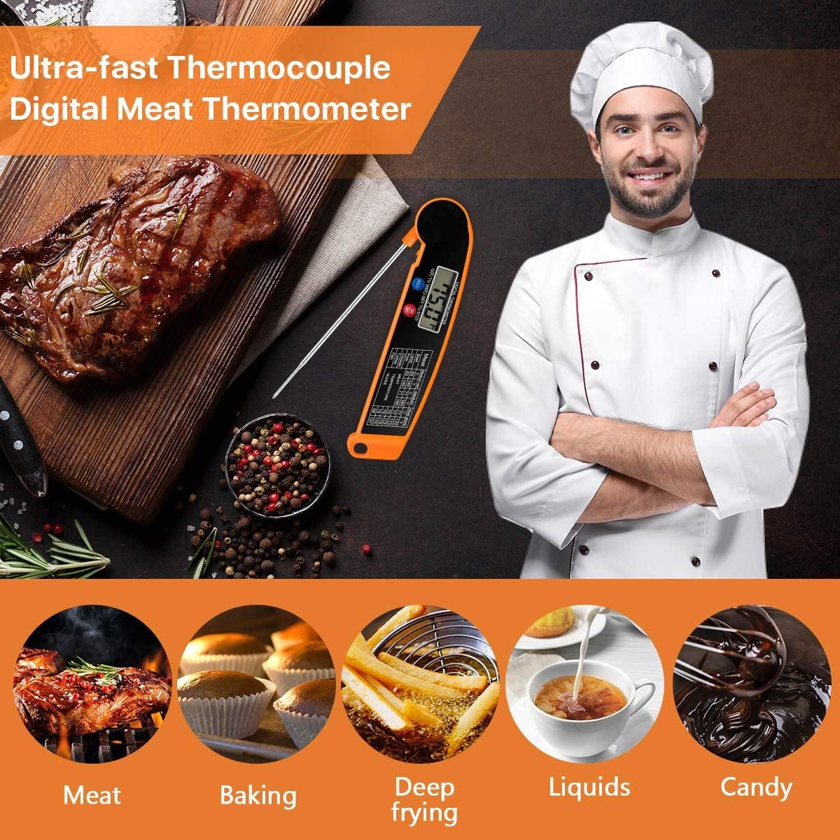 New Digital Kitchen Food Thermometer For Meat Water Milk Cooking Food Probe BBQ Electronic Oven Thermometer Food Thermometer Waterproof Probe With Backlit Sensing Kitchen Cooking Food Thermometer For Meat Water Milk Cooking Food BBQ  Kitchen Tools