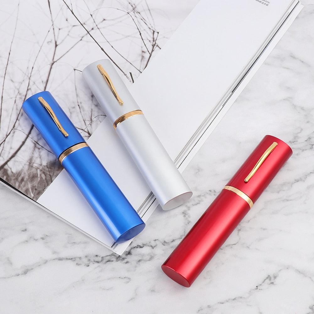 New Fashion 1pc Alumin Pencil Glasses Box Women Men Metal Mini Portable Reading Glasses Sunglasses Case Small Tube Reader Glasses Men Women Spring Hinged Eyeglasses