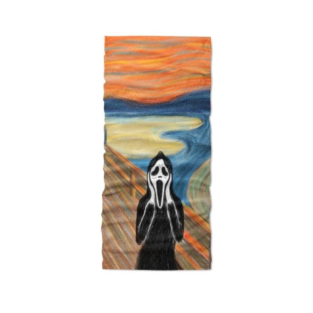 New Fashion 3D Printed Oil Painting Art Neck Scarf Women Soft Face Bandana Sunflower Night Hijab Scarf Face Mask Reusable Washable Cloth Bandanas Women Men Neck Gaiter Cover Turban Multipurpose Balaclava Elastic UV Face Shields for Women