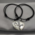 New Fashion Couple Bracelet For Boyfriend Girlfriend Gift Black Rope Heart Lover Bracelet Creative Heart-Shaped Magnetic Wishing Stone Pendant Necklace Lightweight Rope Bracelet Suitable For Anniversary And Holiday Gifts