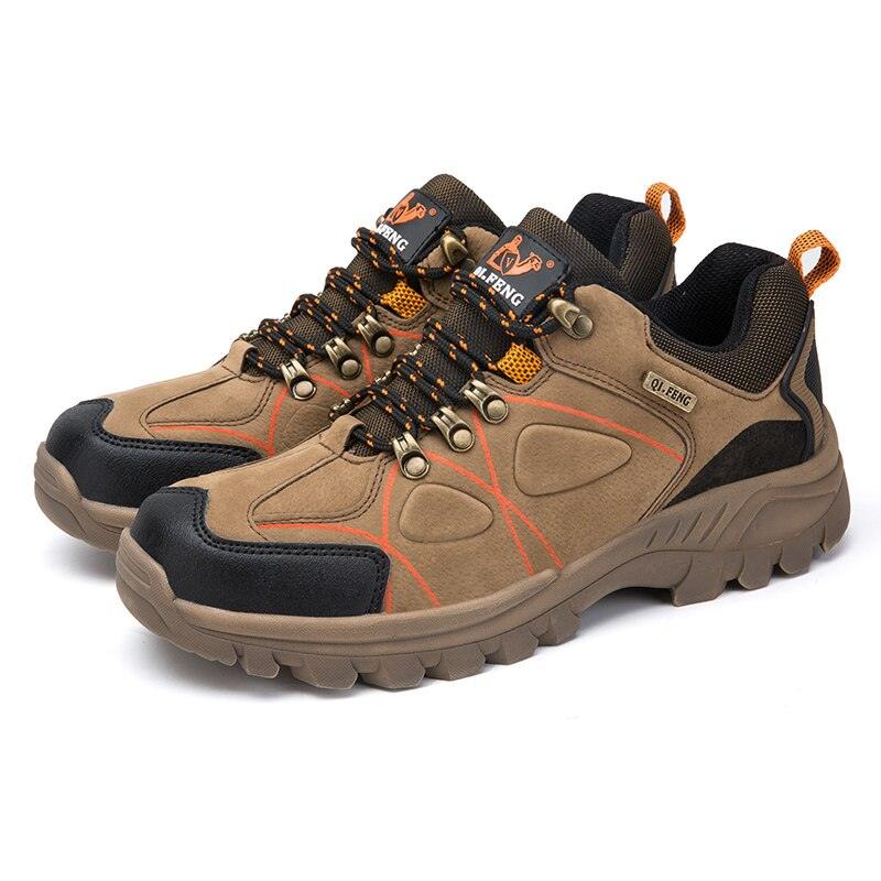 New Fashion Hiking Shoes Men Spring Mountain Climbing Shoes Outdoor Sport Shoes Leather Waterproof Lightweight Outdoor Mountain Sport Shoe