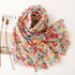 New Fashion Lady High Quality Soft Polka Floral Elegant Fringe Viscose Shawl Scarf Lightweight Wrap Headband Muslim Hijab For Women 180*90Cm