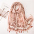 New Fashion Lady High Quality Soft Polka Floral Elegant Fringe Viscose Shawl Scarf Lightweight Wrap Headband Muslim Hijab For Women 180*90Cm