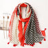 New Fashion Lady High Quality Soft Polka Floral Elegant Fringe Viscose Shawl Scarf Lightweight Wrap Headband Muslim Hijab For Women 180*90Cm