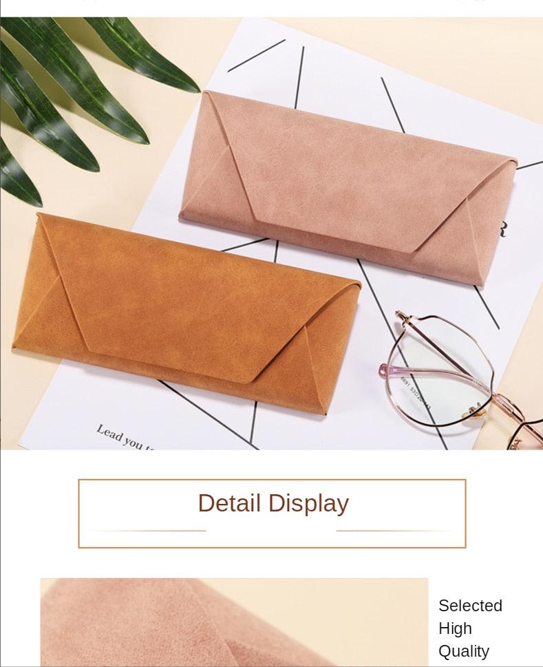 New Fashion Leather Cover Sunglasses Case Women Men Glasses Portable Soft Glasses Pouch Bag Hard Shell Eyeglasses Cases Unisex Leather Glasses Cases Portable Sunglasses Protective Cases For Women