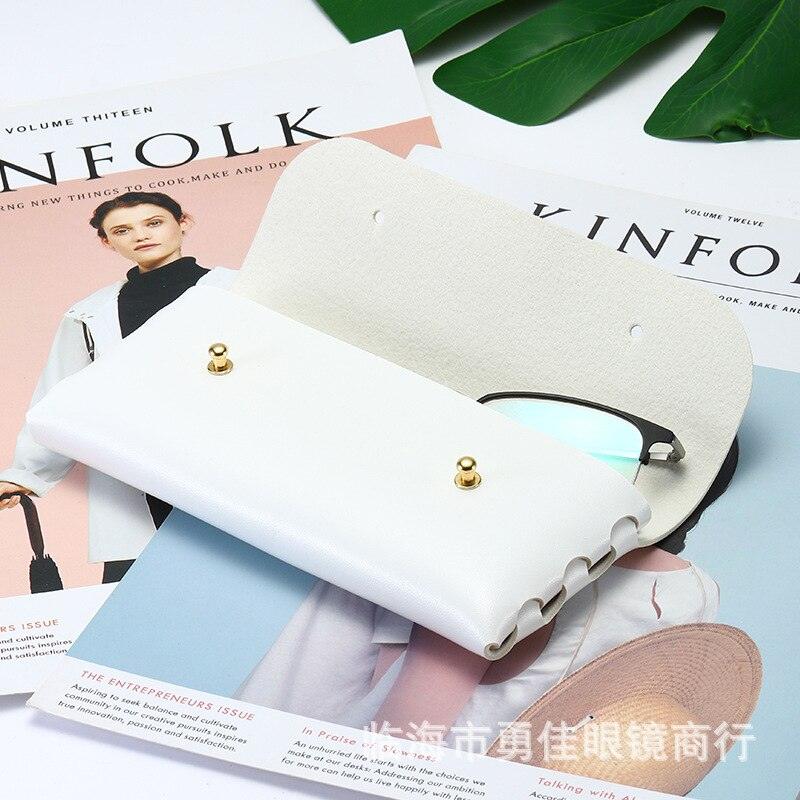 New Fashion Leather Handmade Bag Glasses Bag Convenient Sunglasses Unisex Anti-Stress Sunglasses Storage Portable Leather Glasses Case Durable Soft Sunglasses Pouch Slim Case For Women Horizontal Eyeglass Case