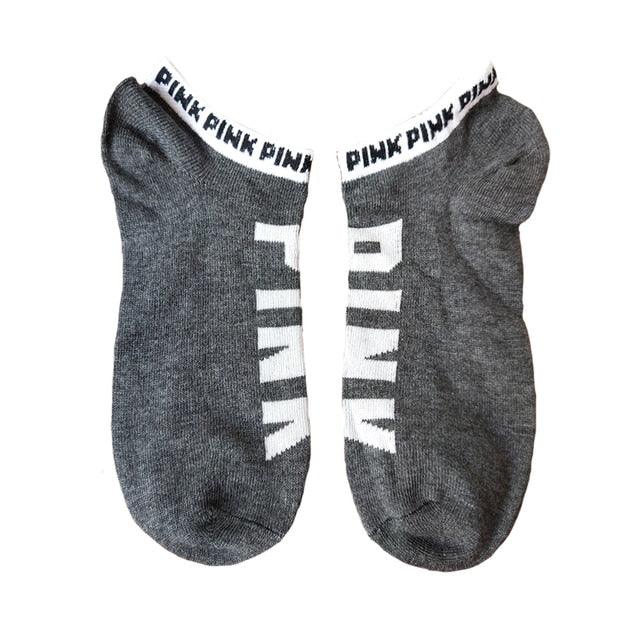 New Fashion Motion Socks Pink Socks New Unisex Cotton Mix Random Harajuku Creative Happy Casual Sports Short Ankle Pink Letters Socks Cotton Socks For Men And Women