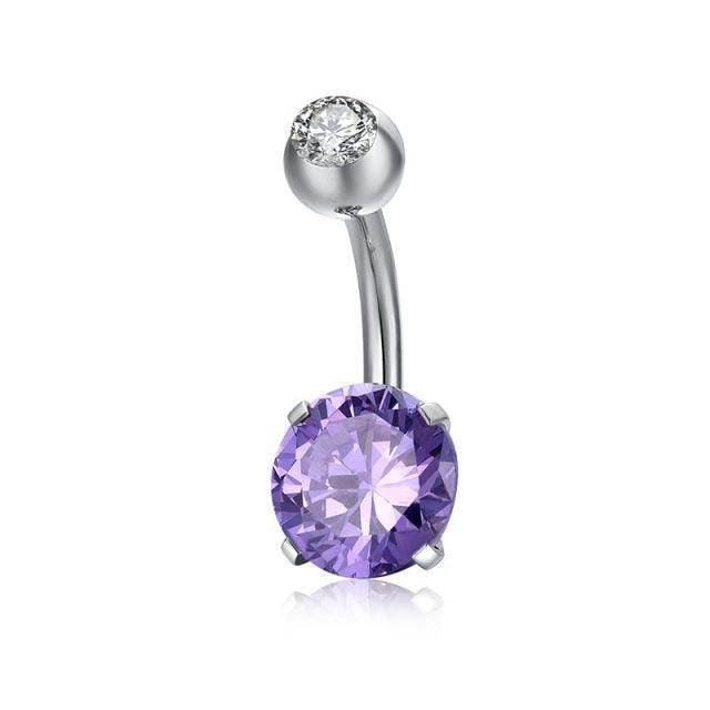 New Fashion Stainless Steel Belly Button Ring Zircon Lounger Medical Stainless Steel Belly Button Rings Navel Ring Surgical Steel Belly Button Rings Clear Women Body Jewelry Piercing Stainless Steel Dangle Belly Button Rings for Women Belly Piercing