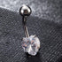 New Fashion Stainless Steel Belly Button Ring Zircon Lounger Medical Stainless Steel Belly Button Rings Navel Ring Surgical Steel Belly Button Rings Clear Women Body Jewelry Piercing Stainless Steel Dangle Belly Button Rings for Women Belly Piercing