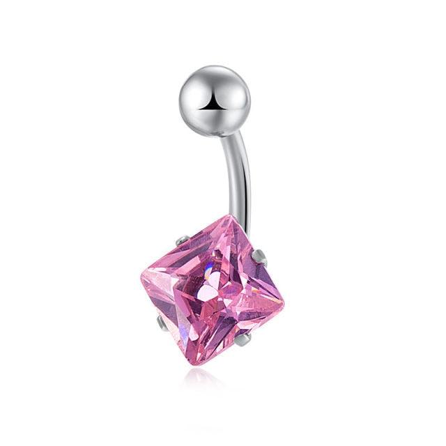 New Fashion Stainless Steel Belly Button Ring Zircon Lounger Medical Stainless Steel Belly Button Rings Navel Ring Surgical Steel Belly Button Rings Clear Women Body Jewelry Piercing Stainless Steel Dangle Belly Button Rings for Women Belly Piercing