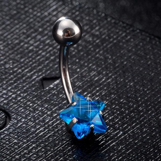 New Fashion Stainless Steel Belly Button Ring Zircon Lounger Medical Stainless Steel Belly Button Rings Navel Ring Surgical Steel Belly Button Rings Clear Women Body Jewelry Piercing Stainless Steel Dangle Belly Button Rings for Women Belly Piercing