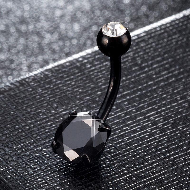 New Fashion Stainless Steel Belly Button Ring Zircon Lounger Medical Stainless Steel Belly Button Rings Navel Ring Surgical Steel Belly Button Rings Clear Women Body Jewelry Piercing Stainless Steel Dangle Belly Button Rings for Women Belly Piercing