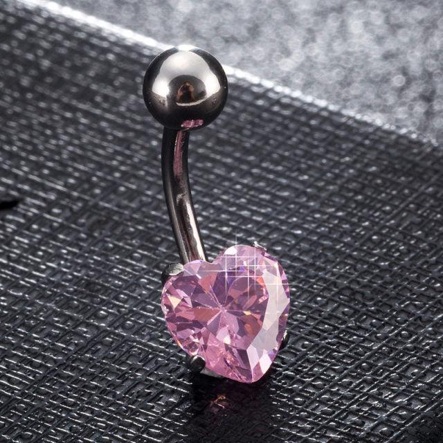 New Fashion Stainless Steel Belly Button Ring Zircon Lounger Medical Stainless Steel Belly Button Rings Navel Ring Surgical Steel Belly Button Rings Clear Women Body Jewelry Piercing Stainless Steel Dangle Belly Button Rings for Women Belly Piercing