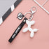 New Fashion Stereo Cute Balloon Dog Keychain Key ring Creative Cartoon Mobile Phone Balloon Dog Style Keyring soft Silicon Animal Key Hook Lovely Puppy Key Holder Bag Car Pendant Fun Keychain