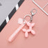 New Fashion Stereo Cute Balloon Dog Keychain Key ring Creative Cartoon Mobile Phone Balloon Dog Style Keyring soft Silicon Animal Key Hook Lovely Puppy Key Holder Bag Car Pendant Fun Keychain