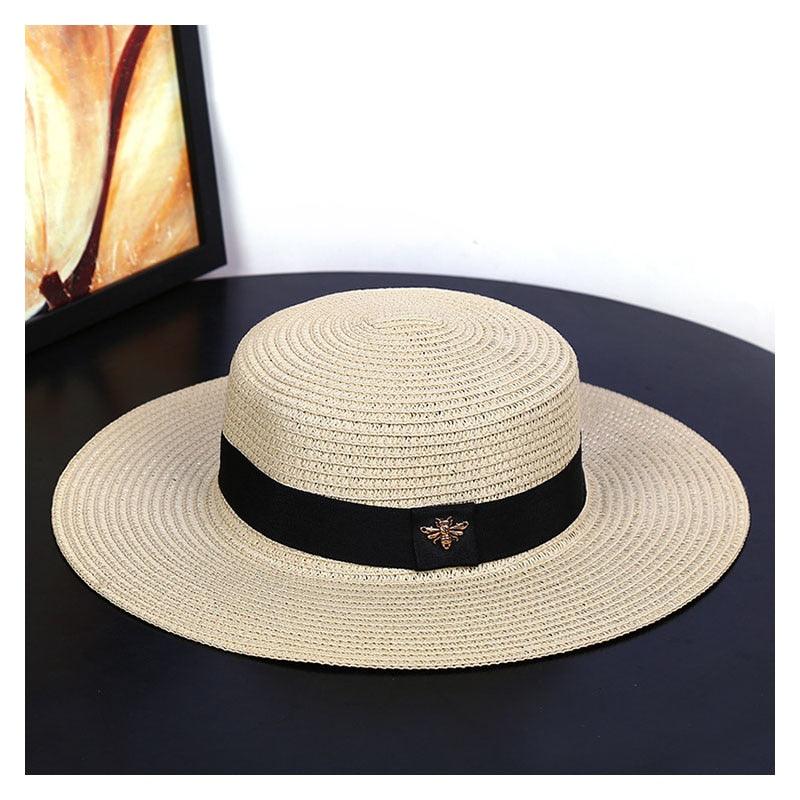 New Fashion Straw Hat Outdoor Leisure Sun Hat Women's Sun Hats UV Protection Large Wide Brim Hat Women Packable Sun Hat for Women Straw Hats Summer Beach Hat Ladies Wild Hats Straw Hat For Women