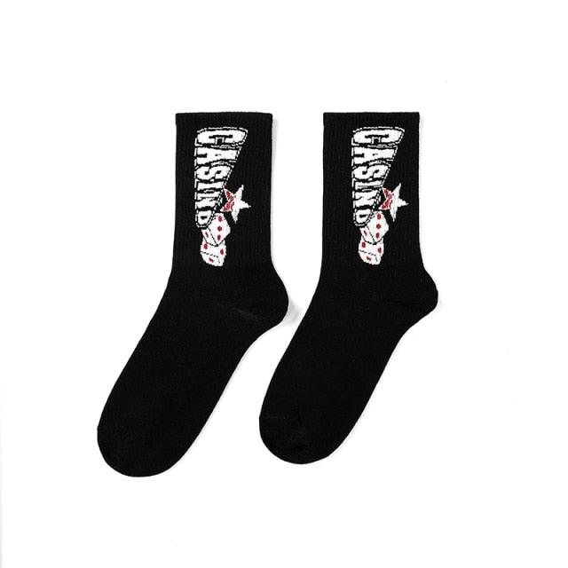 New Fashion Stylish Basketball Men Socks Cotton Hip-hop Female Sports Socks Combed Out Of Pure Cotton High Quality Harajuku Cool Funny Unisex Crew Socks For Men And Women