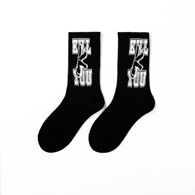 New Fashion Stylish Basketball Men Socks Cotton Hip-hop Female Sports Socks Combed Out Of Pure Cotton High Quality Harajuku Cool Funny Unisex Crew Socks For Men And Women