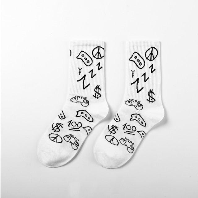 New Fashion Stylish Basketball Men Socks Cotton Hip-hop Female Sports Socks Combed Out Of Pure Cotton High Quality Harajuku Cool Funny Unisex Crew Socks For Men And Women