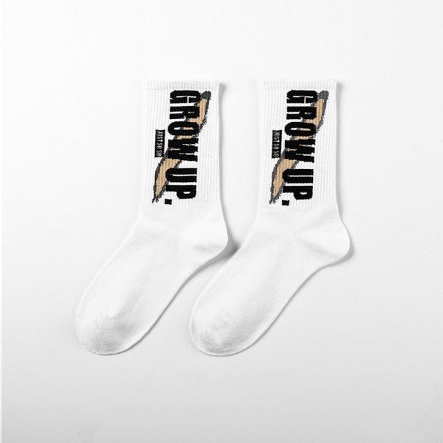 New Fashion Stylish Basketball Men Socks Cotton Hip-hop Female Sports Socks Combed Out Of Pure Cotton High Quality Harajuku Cool Funny Unisex Crew Socks For Men And Women