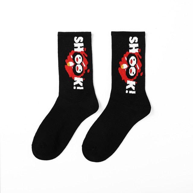 New Fashion Stylish Basketball Men Socks Cotton Hip-hop Female Sports Socks Combed Out Of Pure Cotton High Quality Harajuku Cool Funny Unisex Crew Socks For Men And Women