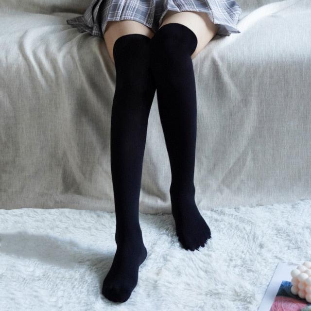 New Fashion Thigh High Stockings Solid Velvet Soft Flexible Over Knee Socks Tall Long Boot Stockings for Women - ALLURELATION - 500, adult socks, basketball socks, bike socks, breathable socks, casual socks, colorful socks, cotton socks, cute socks, cycling socks, female socks, flexible socks, footbal socks, footwear, long socks, Nylon socks, over the knee socks, Socks, socks for girls, socks for women, stockings, thigh high socks, thigh high stockings, velvet socks, Women socks - Stevvex.com