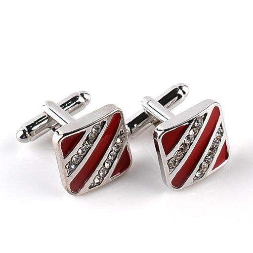 New Fashion Two-color Square Simple Cufflinks Red Black Luxury Business Cuff Links Button Classic Shirt Cufflink Classic Square Shirt Studs Set For Men Wedding Business Father's Gifts