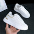 New Fashion White High Quality Women's White Thick Soled Sports Casual Couple Shoes Summer Lace-Up Trainers Gym Tennis Running Breathable High Quality Sneakers - STEVVEX Shoes - 106, Air Mesh Sneakers, Elegant Women Sneakers, Lace-up Sneakers, Leather Sneakers, Leather White Sneakers, Shoes, Walking Sneakers, White Shoes, White Womens Sneakers, Women Flat Leather Shoes, Women Flat Shoes, Women shoes, Women sneakers, Women's Sport Sneakers, Womens Fitness Sneakers, Womens Leather Sneakers - Stevvex.com