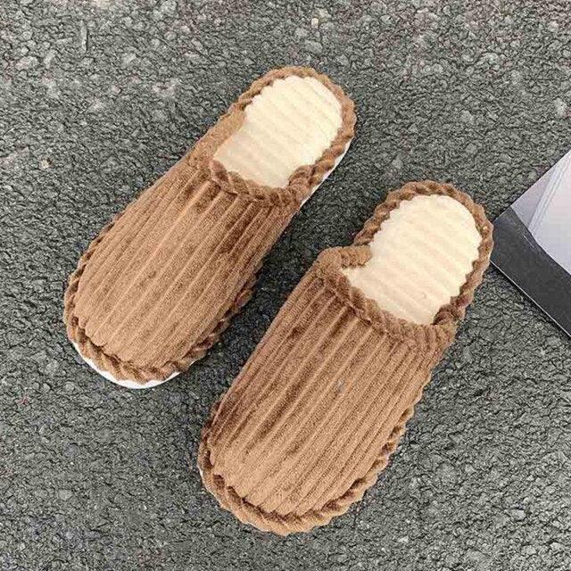 New Fashion Winter Warm Cotton Slippers Women Men Home Shoes Simple Non-slip Cotton House Slippers Cozy Memory Foam Washable For Summer Bedroom