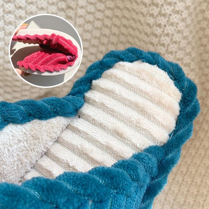 New Fashion Winter Warm Cotton Slippers Women Men Home Shoes Simple Non-slip Cotton House Slippers Cozy Memory Foam Washable For Summer Bedroom