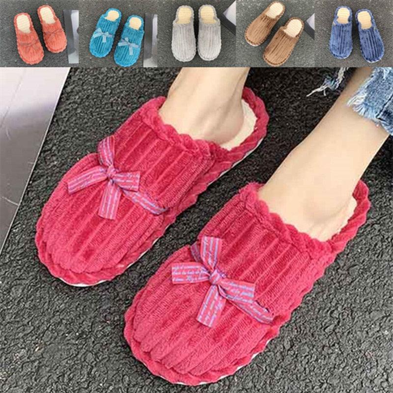 New Fashion Winter Warm Cotton Slippers Women Men Home Shoes Simple Non-slip Cotton House Slippers Cozy Memory Foam Washable For Summer Bedroom