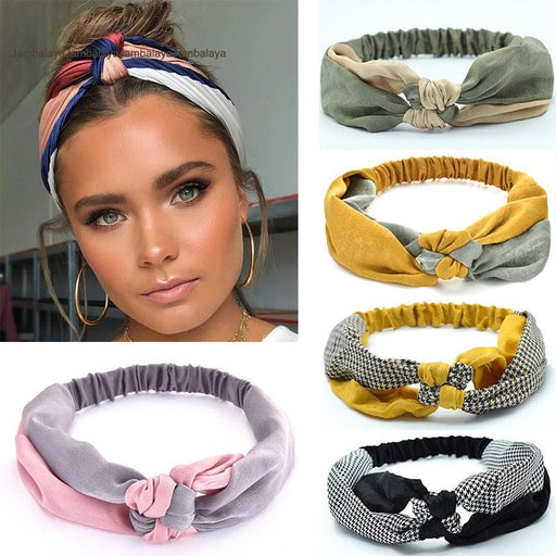 New Fashion Women Elegant Soft Headband Vintage Cross Knot Elastic Hair Bands Solid Girls Hairband Hair Accessories Gorgeous Hair Accessories For Women